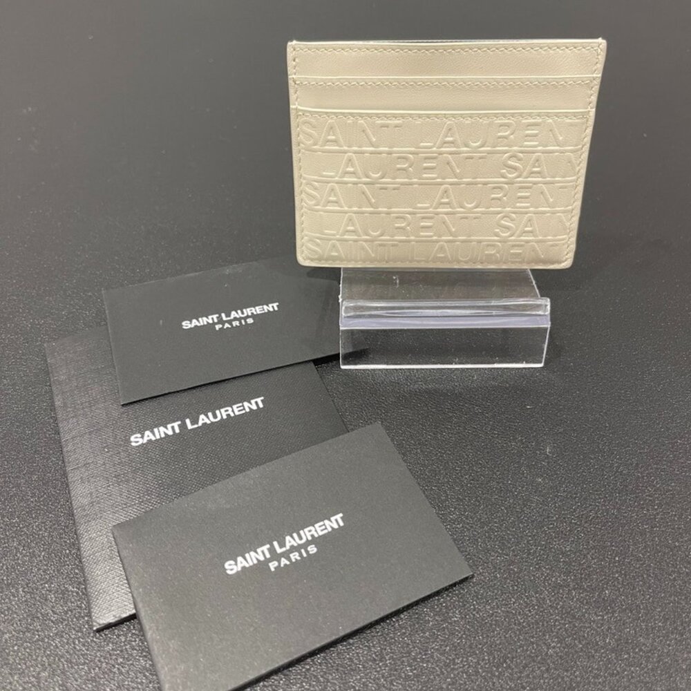 Saint Laurent Leather Logo Card Holder (JB1095) - Picture 1 of 6